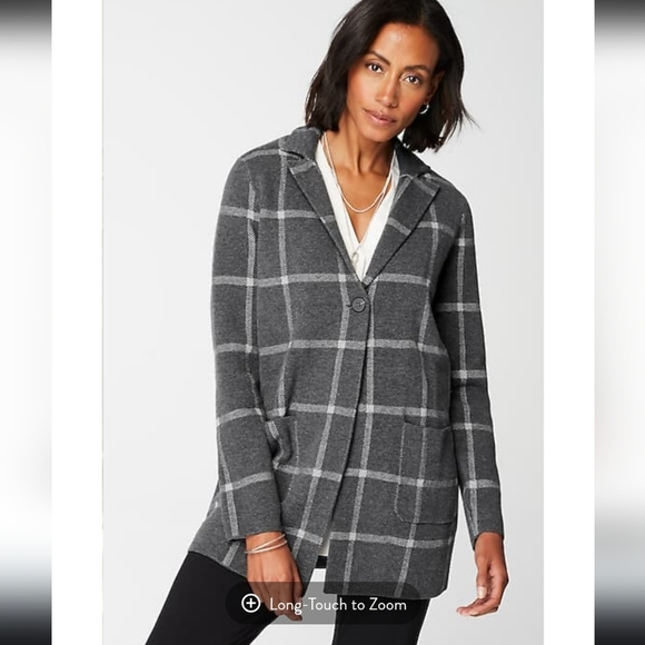 J. Jill Gray Plaid Cardigan Sweater - Picture 11 of 11